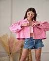 Corduroy Cropped Jacket-Jacket-Hailey & Co-Small-Pink-Inspired Wings Fashion