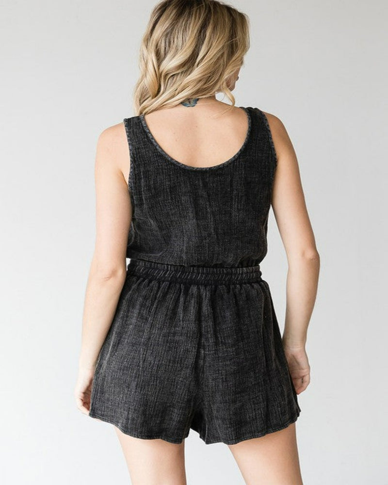 Washed Sleeveless Romper-Jumpsuits & Rompers-Jodifl-Small-Toffee-Inspired Wings Fashion