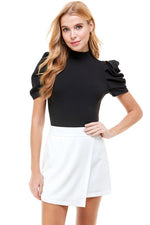 Bodysuit with Puff Sleeves-Tops-Pretty Follies-Small-Black-Inspired Wings Fashion