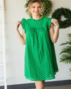Solid Eyelet Dress-Dresses-Jodifl-Small-Kelly Green-Inspired Wings Fashion