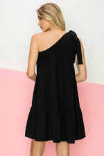 Tiered One-Shoulder Babydoll Dress-Dress-FSL Apparel-Small-Black-Inspired Wings Fashion