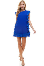 Side Ruffle Dress-Dresses-Pretty Follies-Small-Royal Blue-Inspired Wings Fashion