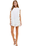 Side Ruffle Dress-Dresses-Pretty Follies-Small-White-Inspired Wings Fashion