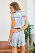 Button Down Romper-Jumpsuits & Rompers-Doe & Rae-Small-Black Denim-Inspired Wings Fashion