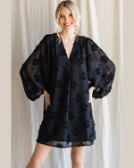 Textured Floral Print Dress-Dresses-Jodifl-Small-Black-Inspired Wings Fashion