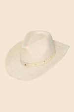 Studded Ribbon Cowboy Hat-Hats-Anarchy Street-Ivory-Inspired Wings Fashion