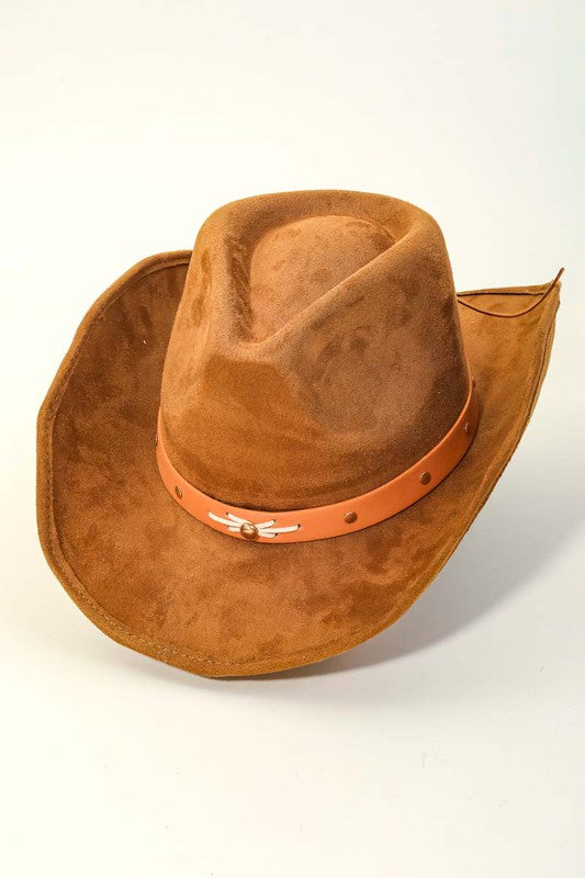 Studded Ribbon Cowboy Hat-Hats-Anarchy Street-Camel-Inspired Wings Fashion