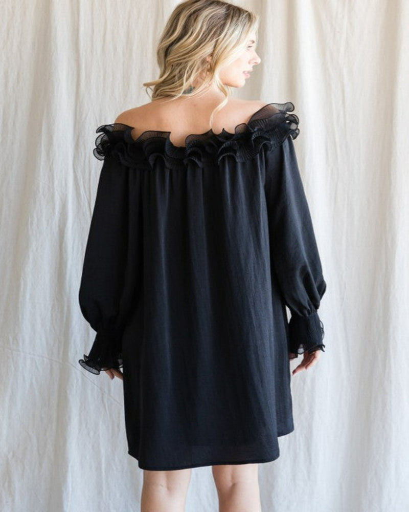 Spiral Wire Elasticized On/Off Dress-Dresses-Jodifl-Small-Black-Inspired Wings Fashion