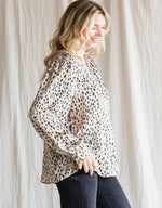 Dot Print Open Fold Long Sleeves Top-Tops-Jodifl-Small-Taupe-Inspired Wings Fashion