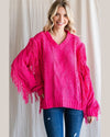 Knit Fringe Sweater-Jodifl-Small-Fuchsia-Inspired Wings Fashion