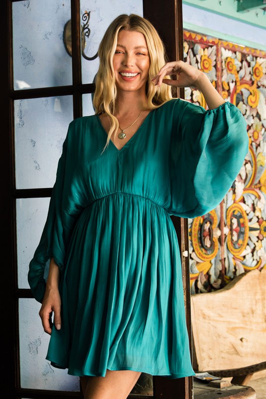 Dolman Dress-Inspired Wings Fashion-Small-Emerald-Inspired Wings Fashion
