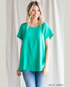 Scallop Edge Top-Tops-Cotton Bleu by NU LABEL-Small-Kelly Green-Inspired Wings Fashion