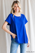 Scallop Edge Top-Tops-Cotton Bleu by NU LABEL-Small-Royal Blue-Inspired Wings Fashion