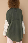 Oversized Gauze Fabric Sweatshirt-Tops-Pol Clothing-Small-Green Charcoal-Inspired Wings Fashion