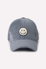 Corduroy Smile Baseball Cap-David & Young-Dusty Blue-Inspired Wings Fashion