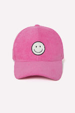 Corduroy Smile Baseball Cap-David & Young-Hot Pink-Inspired Wings Fashion
