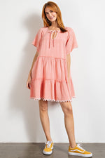 Mineral Washed Gauze Dress-dress-Easel-Small-Coral-Inspired Wings Fashion