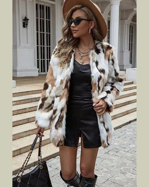 Faux Fur Jacket-Coats & Jackets-Miss Sparkling-Small-Inspired Wings Fashion