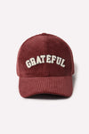 Grateful Chenille Corduroy Baseball Cap-David & Young-Burgandy-Inspired Wings Fashion