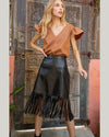 Faux Leather Fringe Midi Skirt-Inspired Wings Fashion-Small-Black-Inspired Wings Fashion
