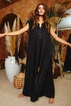 Chevron Wide Leg Textured Brushed Knit Jumpsuit-Jumpsuits & Rompers-Bucketlist-Small-Black-Inspired Wings Fashion