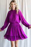 Solid Chiffon Dress-Dresses-Jodifl-Small-Eggplant-Inspired Wings Fashion