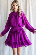 Solid Chiffon Dress-Dresses-Jodifl-Small-Eggplant-Inspired Wings Fashion