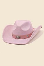 Western Disc Ribbon Strap Cowboy Hat-Hats-Anarchy Street-Pink-Inspired Wings Fashion