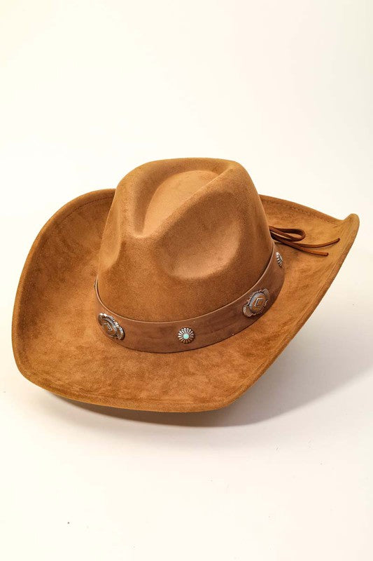 Western Disc Ribbon Strap Cowboy Hat-Hats-Anarchy Street-Brown-Inspired Wings Fashion
