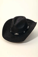 Western Disc Ribbon Strap Cowboy Hat-Hats-Anarchy Street-Black-Inspired Wings Fashion
