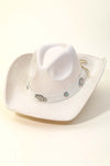 Western Disc Ribbon Strap Cowboy Hat-Hats-Anarchy Street-Ivory-Inspired Wings Fashion