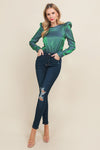 Satin Bodysuit-bodysuit-Pretty Follies-Small-Green-Inspired Wings Fashion