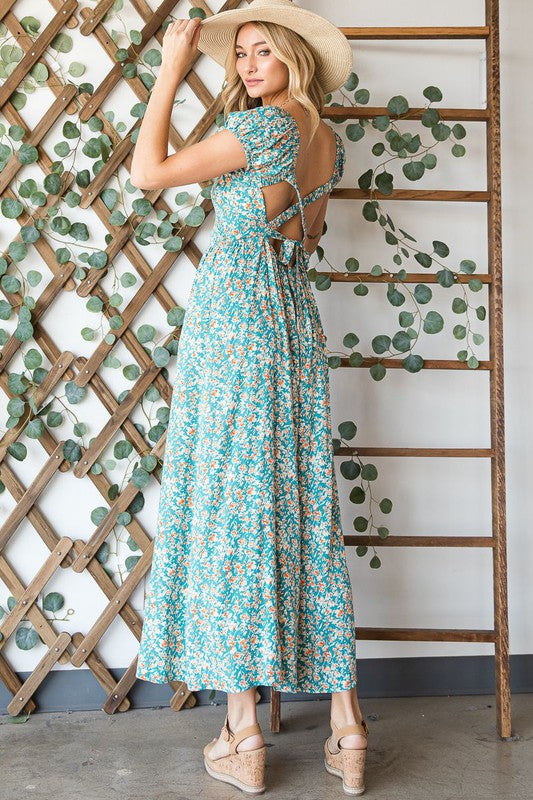 Floral Criss Cross Maxi Dress-Dress-Heyson-Small-Jade-Inspired Wings Fashion