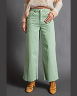 High Waisted Twill Pants-Pants-Easel-Small-Sage-Inspired Wings Fashion