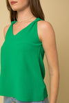 Sleeveless Knot Top-Tops-Gilli-Small-Kelly Green-Inspired Wings Fashion