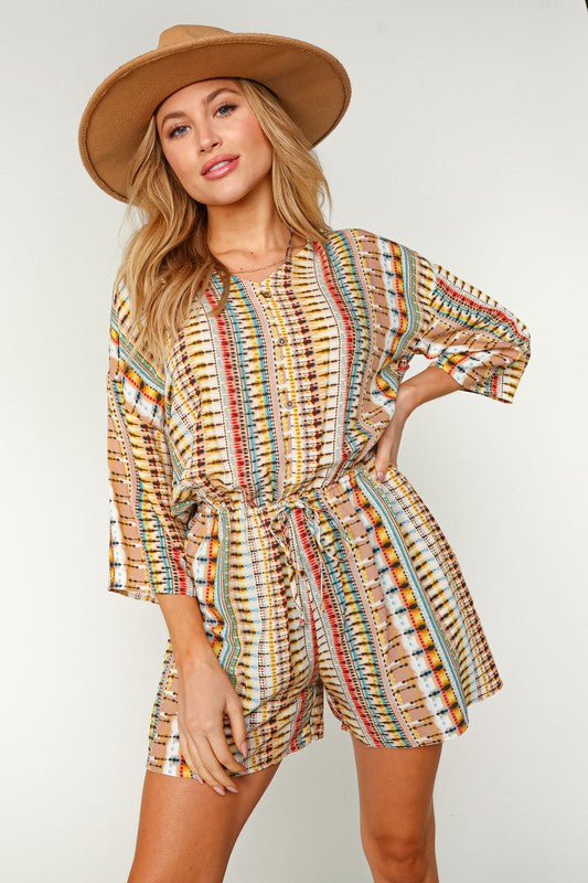 Bohemian Woven Romper-Jumpsuits & Rompers-Sugarfox-Small-Inspired Wings Fashion