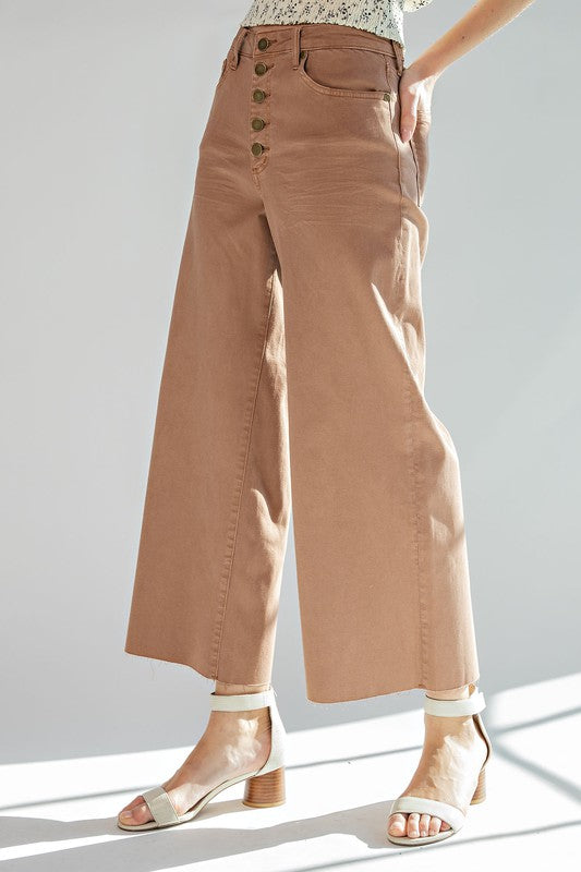 Wide Leg Twill Trousers – Inspired Wings Fashion