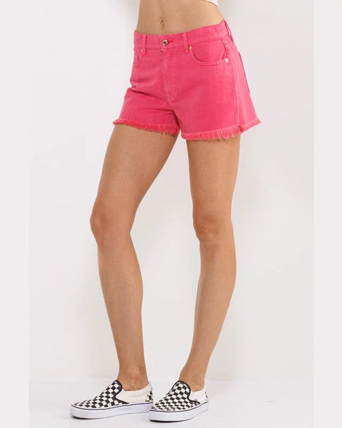 Shorts with Fray Hem-shorts-Sneak Peek-Small-French Pink-Inspired Wings Fashion