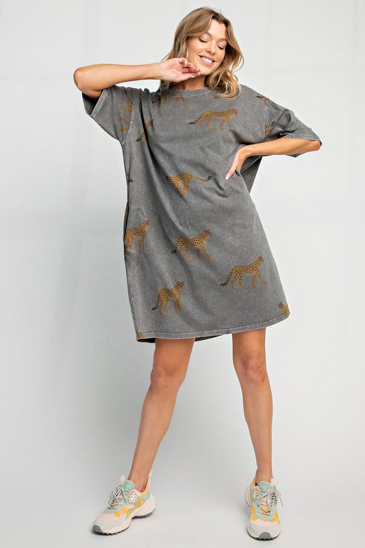 Cheetah print cheap t shirt dress