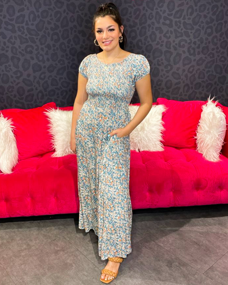 Floral Criss Cross Maxi Dress-Dress-Heyson-Small-Jade-Inspired Wings Fashion