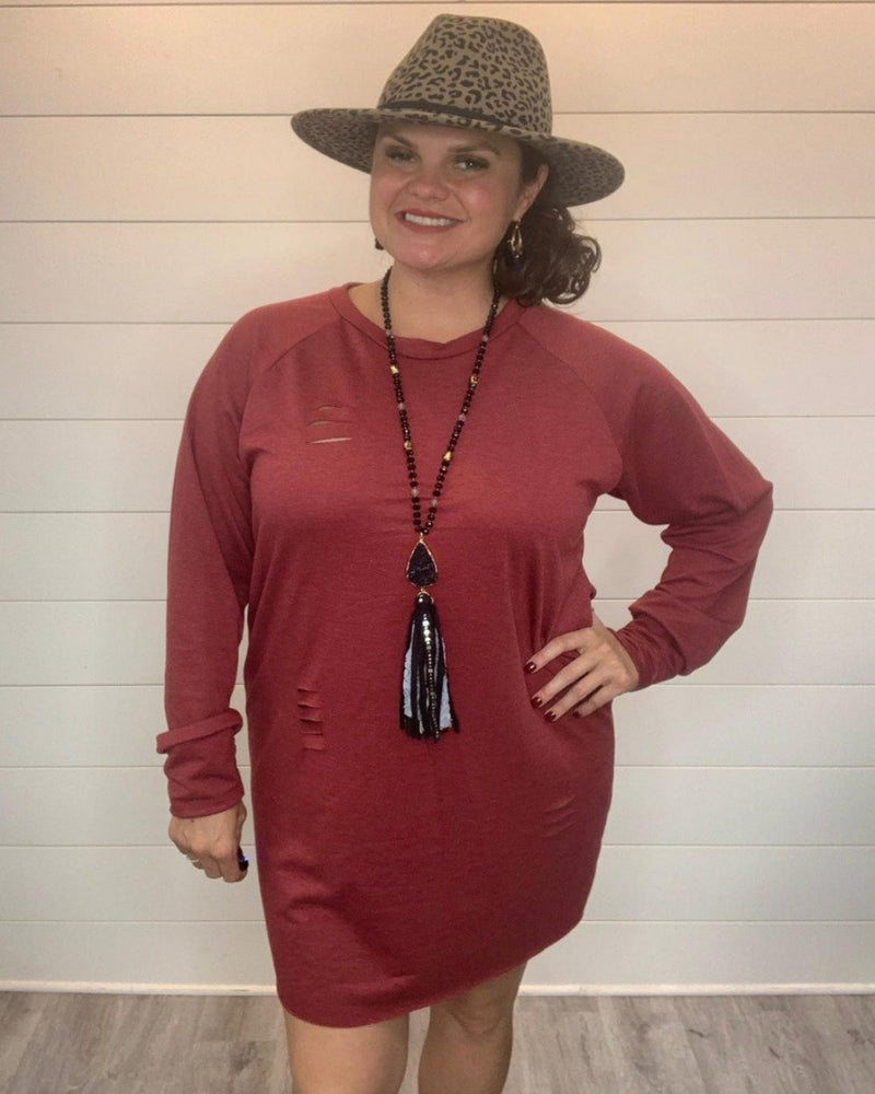 Soft Dreams Sweatshirt Dress-Dresses-Mixbe Inc.-Small-Wine-Inspired Wings Fashion