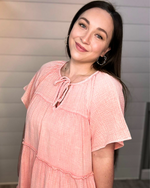 Mineral Washed Gauze Dress-dress-Easel-Small-Coral-Inspired Wings Fashion