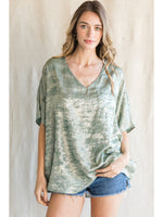 Metallic V-Neck Top-Shirts & Tops-Jodifl-Small-Sage-Inspired Wings Fashion