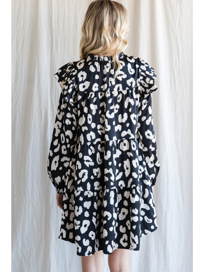 Leopard Tiered Dress-Jodifl-Small-Black-Inspired Wings Fashion