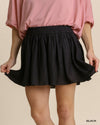 Animal Print Elastic Waist Shorts-bottoms-Umgee-Small-Black-Inspired Wings Fashion