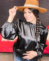 Satin Faux Fur Top-Top-Jodifl-Small-Black-Inspired Wings Fashion