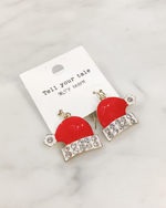 Santa Hat Rhinestone Earrings-Earrings-What's Hot Jewelry-Inspired Wings Fashion