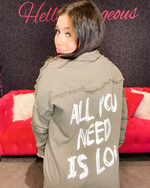 All You Need Is Love Button Up Jacket-Jacket-Elan-8-S-Olive-Inspired Wings Fashion