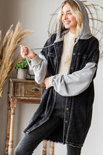 Washed Corduroy Mix Jacket-Coats & Jackets-Oli & Hali-S/M-Black-Inspired Wings Fashion