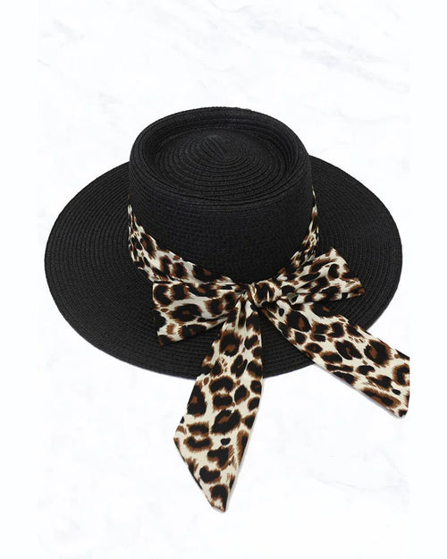 Concave Top Straw Hat-Hats-Suzie Q USA-Black-Inspired Wings Fashion